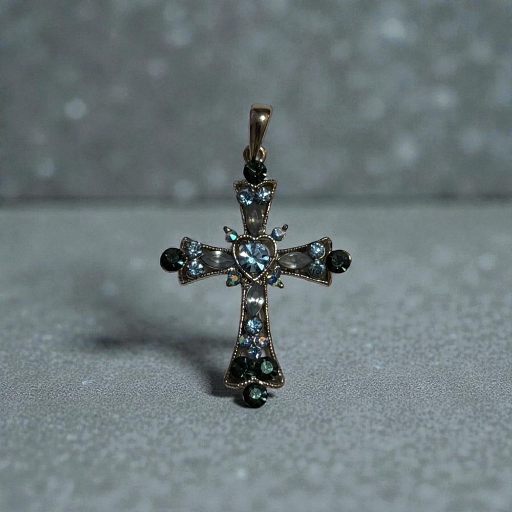 Elegant Gold and Silver Cross Pendant
